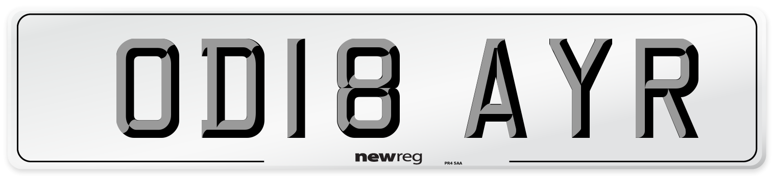 OD18 AYR Number Plate from New Reg